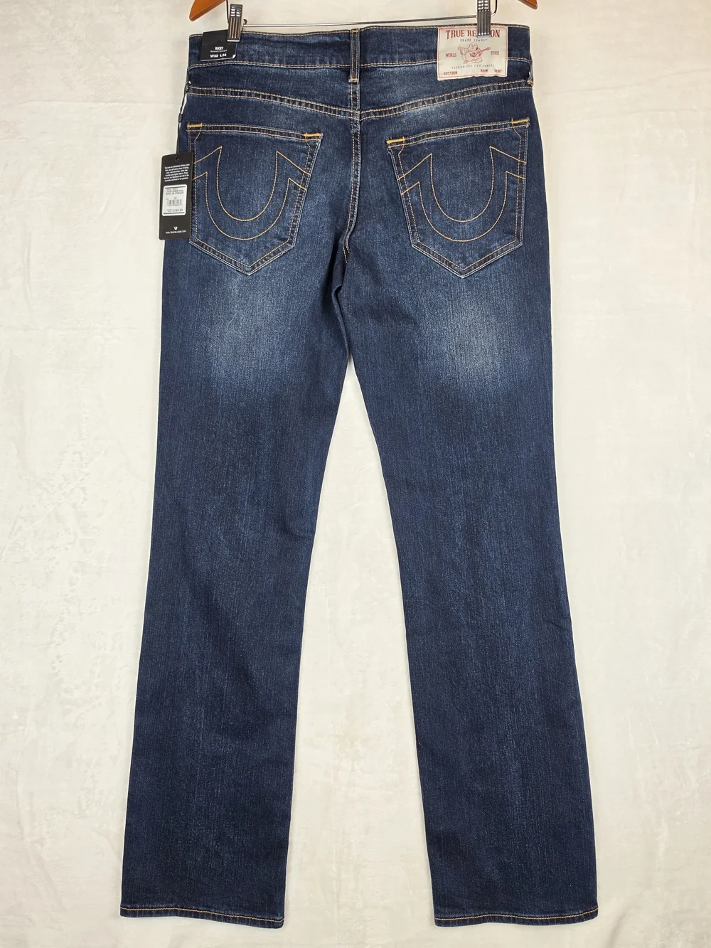 True Religion Ricky Relaxed Straight Jeans Men's 32x34 Dark Wash NWT